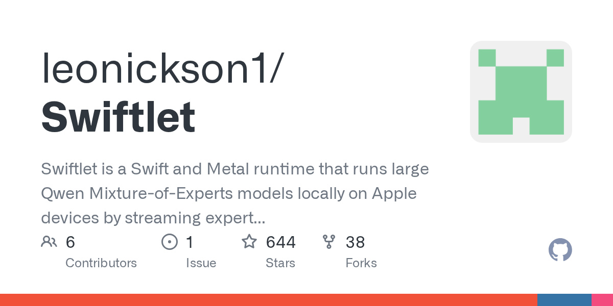 이미지: GitHub leonickson1/Swiftlet (Apache-2.0)