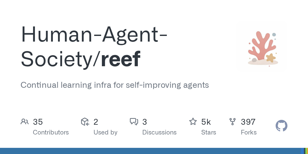 이미지: GitHub Human-Agent-Society/reef (Apache-2.0)